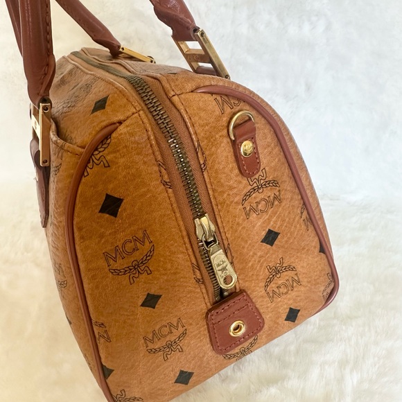 MCM Cognac Visetos Satchel - Picture 5 of 13